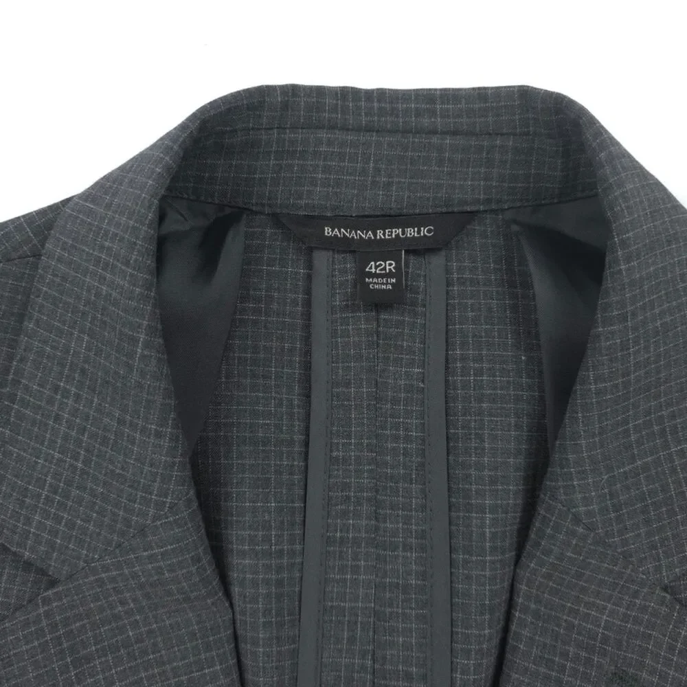 BANANA REPUBLIC Slim Smart-Weight Performance Wool Blazer Old Money Quiet Luxury